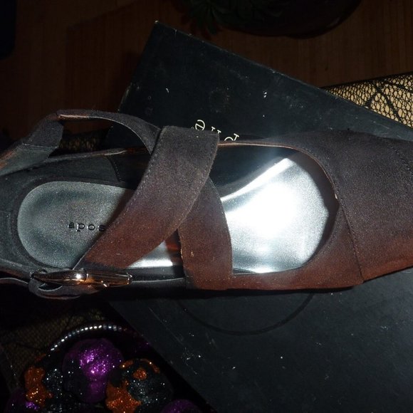 APOSTROPHE ALICIA GOTH WICCA BLACK OPEN TOE HEEL PLATFORM SHOES PEASANT 8.5 M - Picture 4 of 8